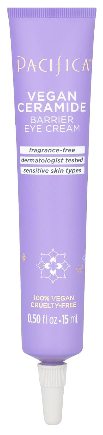 Pacifica Vegan Ceramide Barrier Eye Cream – Hydrating Under Eye Moisturizer for Dry, Sensitive Skin, Fragrance-Free Treatment for Dark Circles, Puffiness & Fine Lines Dermatologist Tested Clean Beauty