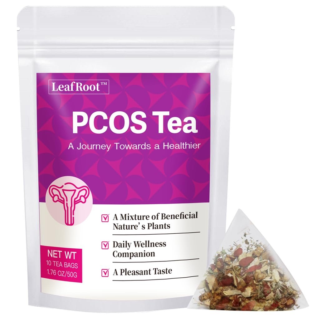 LEAFROOT Natural PCOS Tea for Women to Get Pregnant Fast, Herbal Spearmint Nettle leaf for Hormone Balance Bliss & Ovulation Fertility Tea, Overall Wellness to Regulate Menstrual Cycle and Womb Detox