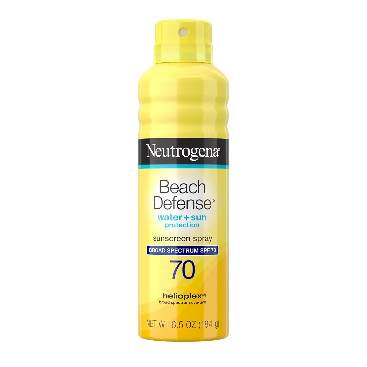 Neutrogena Beach Defense Sunscreen Spray SPF 70 – Broad Spectrum Sun Protection for Face & Body, Water-Resistant Sunscreen Formula, Lightweight & Fast-Absorbing, 6.5 fl. oz. (184 mL)