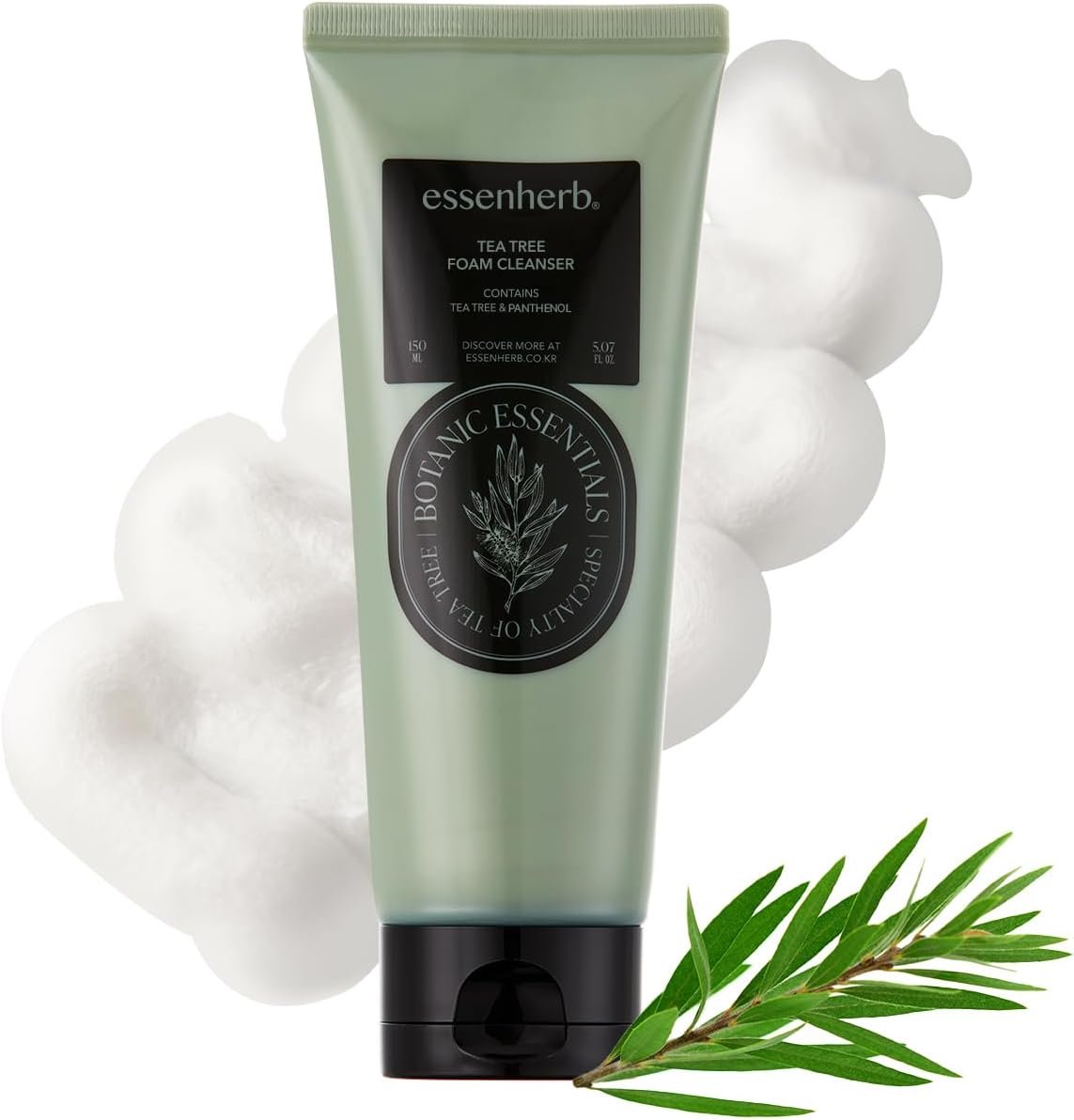 Tea Tree Foam Cleanser – Gentle Daily Face Wash for Acne-Prone & Sensitive Skin, Helps Soothe Redness and Hydrate, Formulated with Tea Tree and Cica, Korean Skin Care (5.07 fl oz)