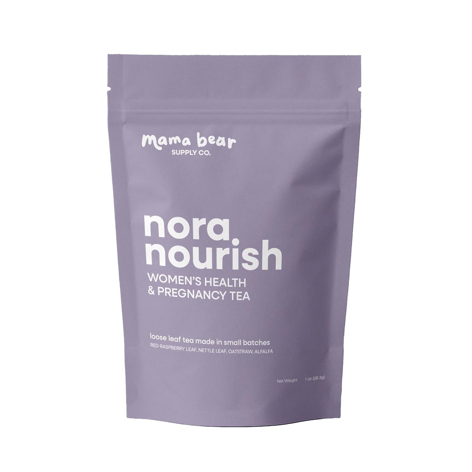 Nora Nourish Organic Pregnancy Tea – Red Raspberry Leaf Herbal Blend for Third Trimester, Postpartum & Women’s Health – Caffeine-Free Loose Leaf Tea (1 oz (15 servings))