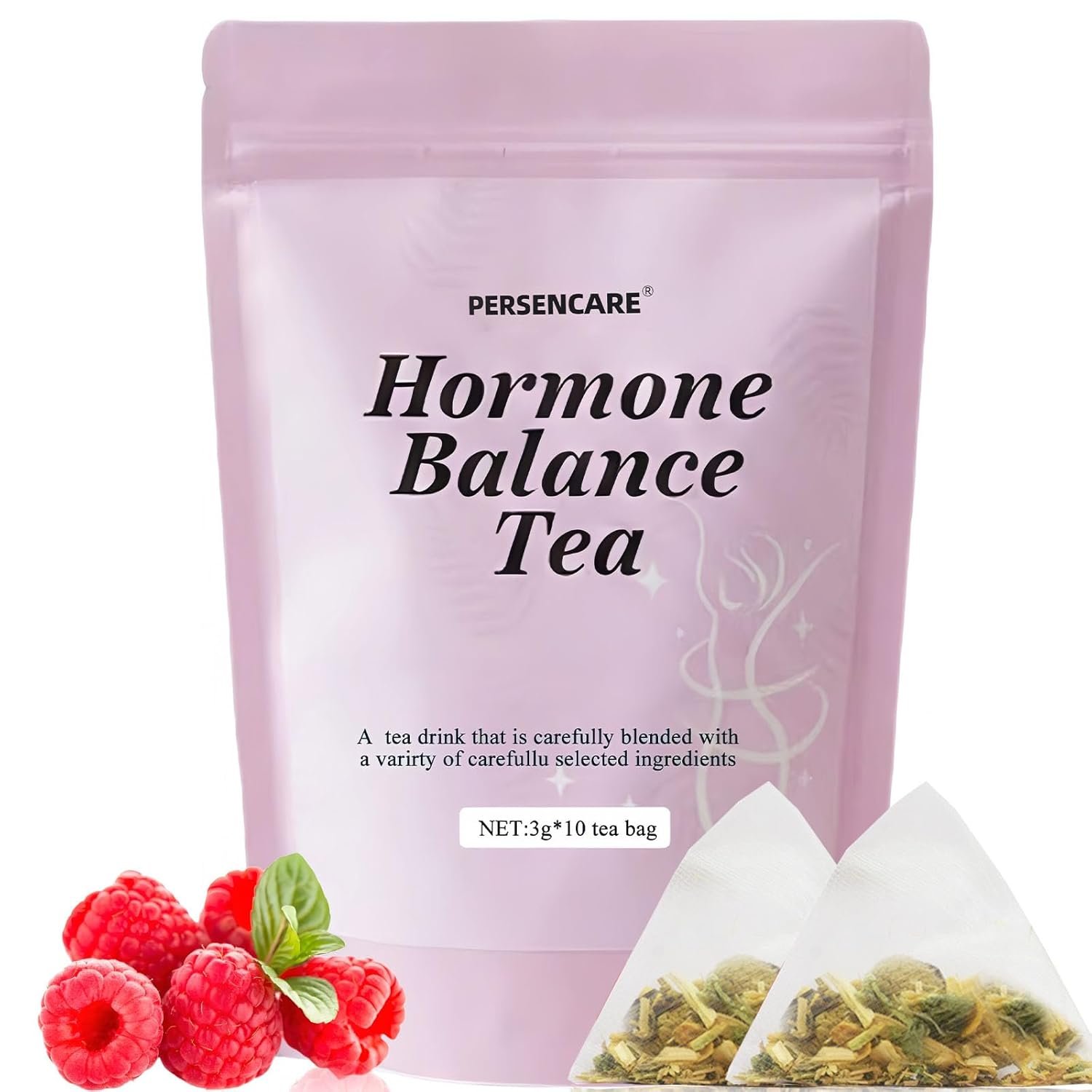 Hormone Balance Tea for Women with Organic Spearmint & Red Raspberry Leaf | Natural Herbal Tea for Hormonal Support, PCOS Relief & Menstrual Cycle Comfort | Caffeine-Free, Natural Herbal Tea, Tea Bags​