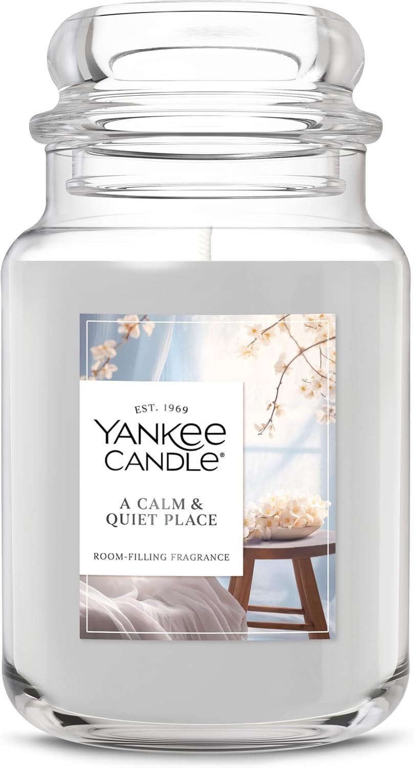Yankee Candle A Calm Quiet Place, Scented Candle, 22oz Large Jar with up to 150 Hour Burn Time, Giftable