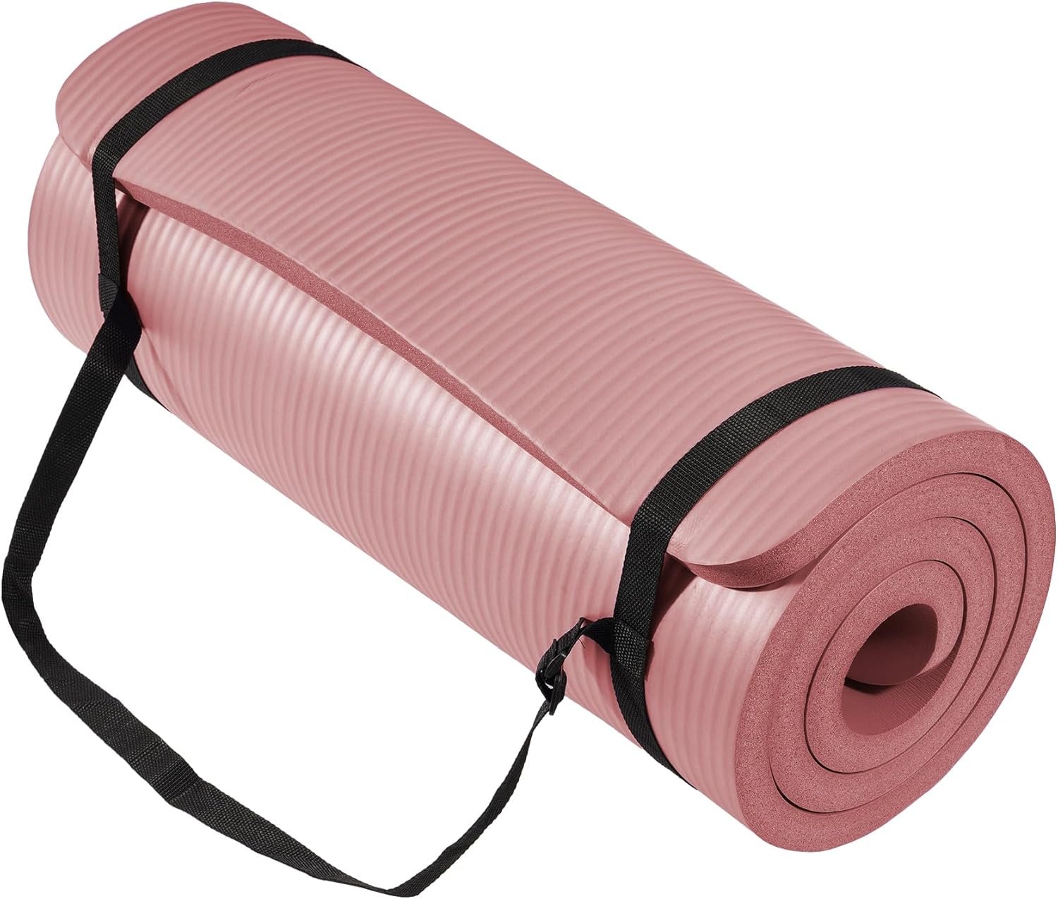 BalanceFrom Yoga Mat 1-Inch Extra Thick High-Density Exercise Mat with Non-Slip Surface & Carry Strap for Men & Women Tear-Resistant Pilates Workout Mat for Home Gym, Floor Fitness, Multiple Colors