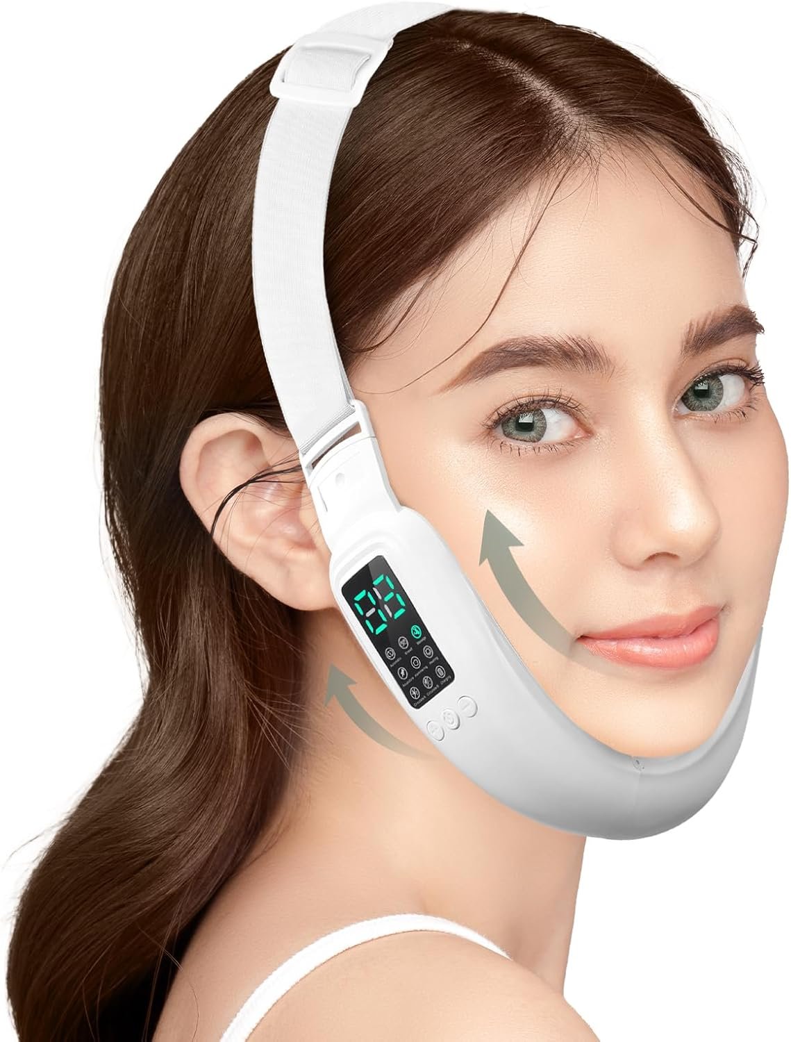 Intelligent Electric Double Chin and V-Shaped Face Machine with 8 Modes & 15 Adjustable Intensities – Women’s V-Face Device