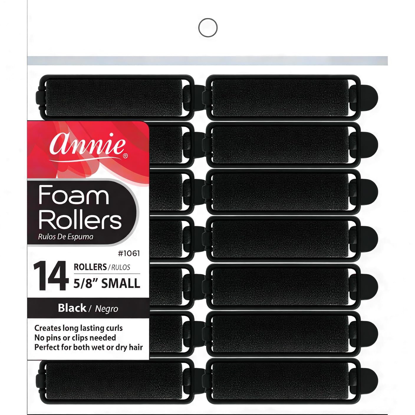 Annie Foam Hair Rollers 5/8 Inch Small, 14 Count Soft Sponge Curlers for Heatless Curls, No Pins or Clips Needed, For Wet or Dry Hair, Tight Defined Curls