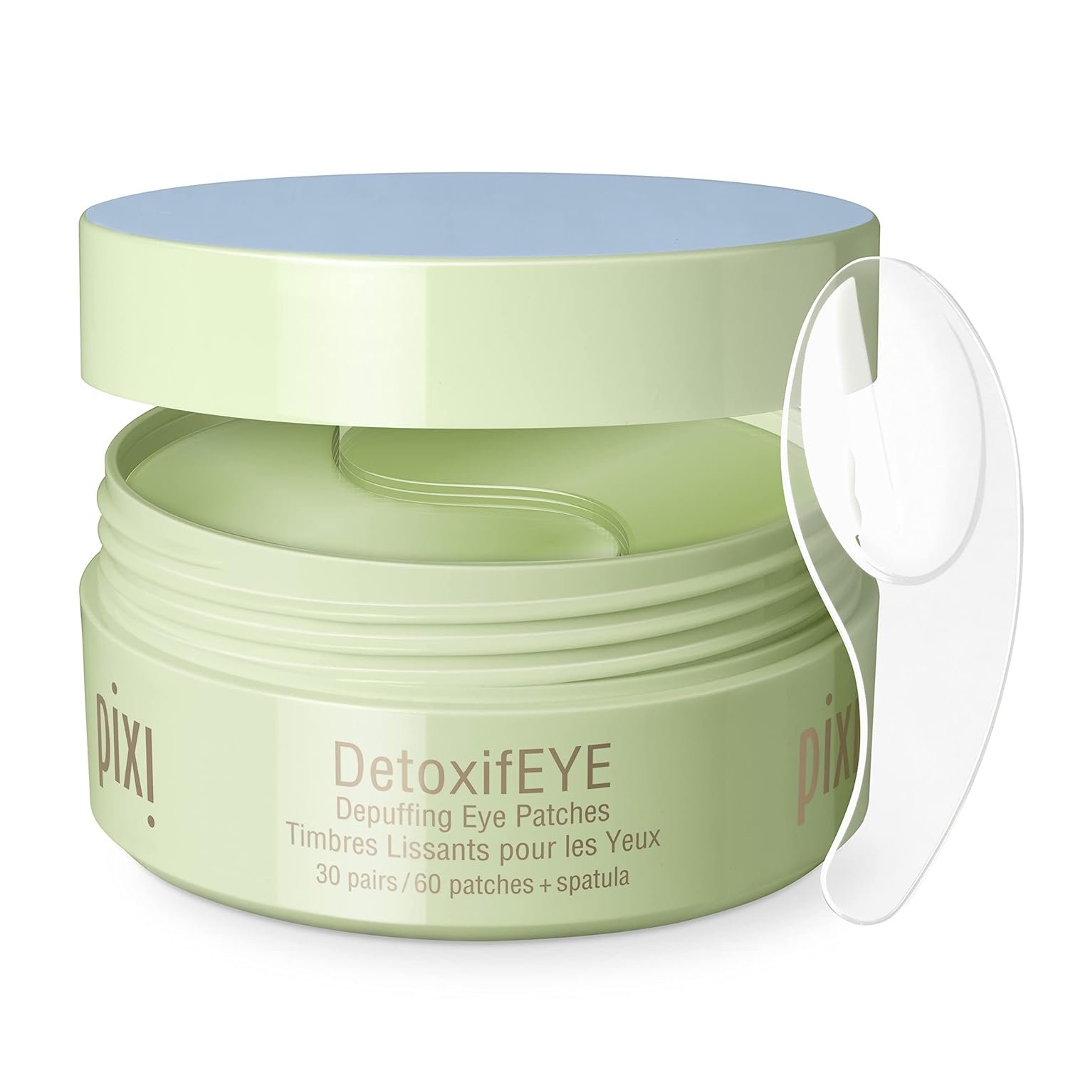 Pixi DetoxifEYE Depuffing Hydrogel Under-Eye Patches, Cucumber, Hyaluronic Acid & Caffeine for Puffy Eyes and Dark Circles, Hydrate Eye Area, 30 Pairs, 60 Patches
