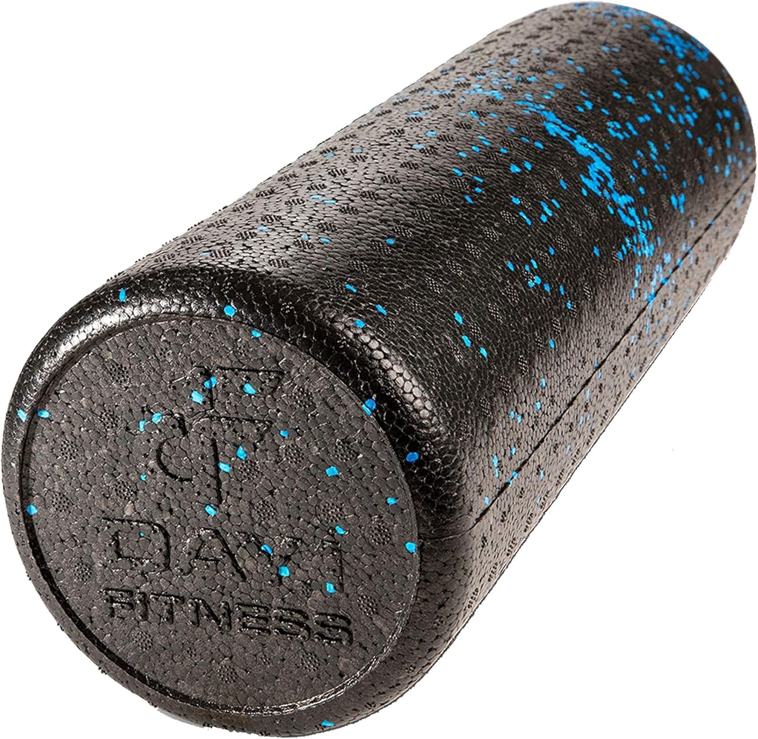 Day 1 Fitness High Density Muscle Foam Rollers – Sports Massage Rollers for Stretching, Physical Therapy, Deep Tissue, Myofascial Release – Ideal for Exercise and Pain Relief – Speckled Blue, 12”