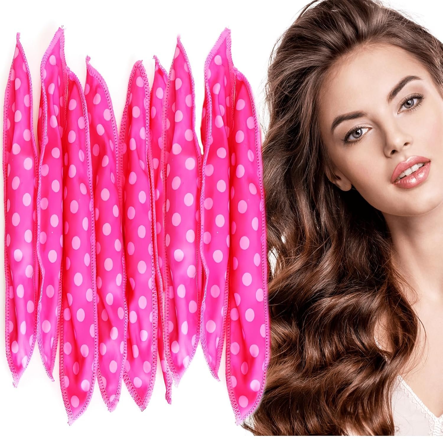 Satin Sponge Hair-Rollers for Women – 9Pcs Soft Foam Rollers to Sleep in, Heatless Overnight Curlers for Short/Long Hair, No Heat Hair Curlers with Dent-Free Satin Surface