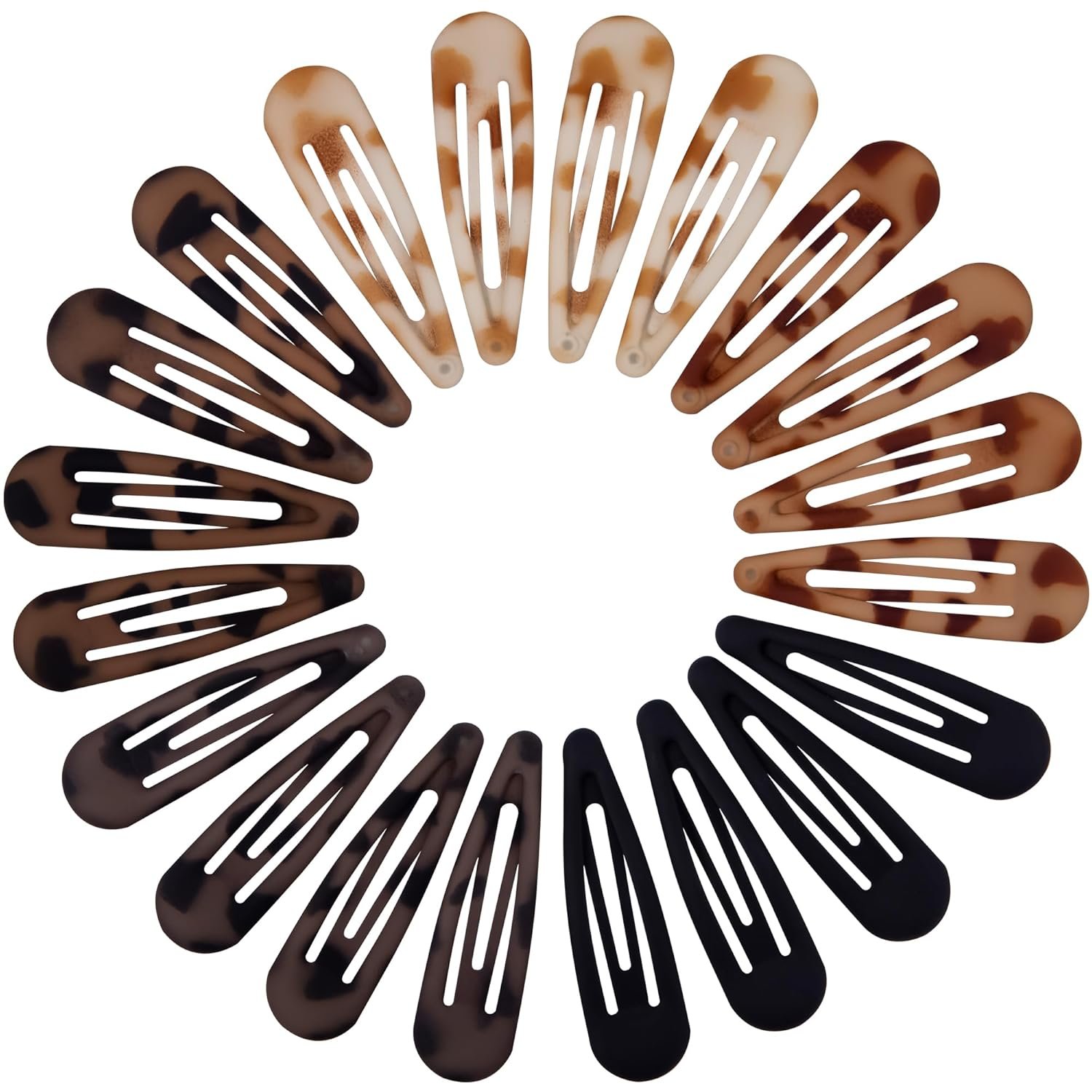 Small Hair Barrettes For Women No Slip Metal Snap Clips For Thin And Fine Hair,Matte Black Tortoiseshell,20 PCS,1.97 x 0.5 Inch.