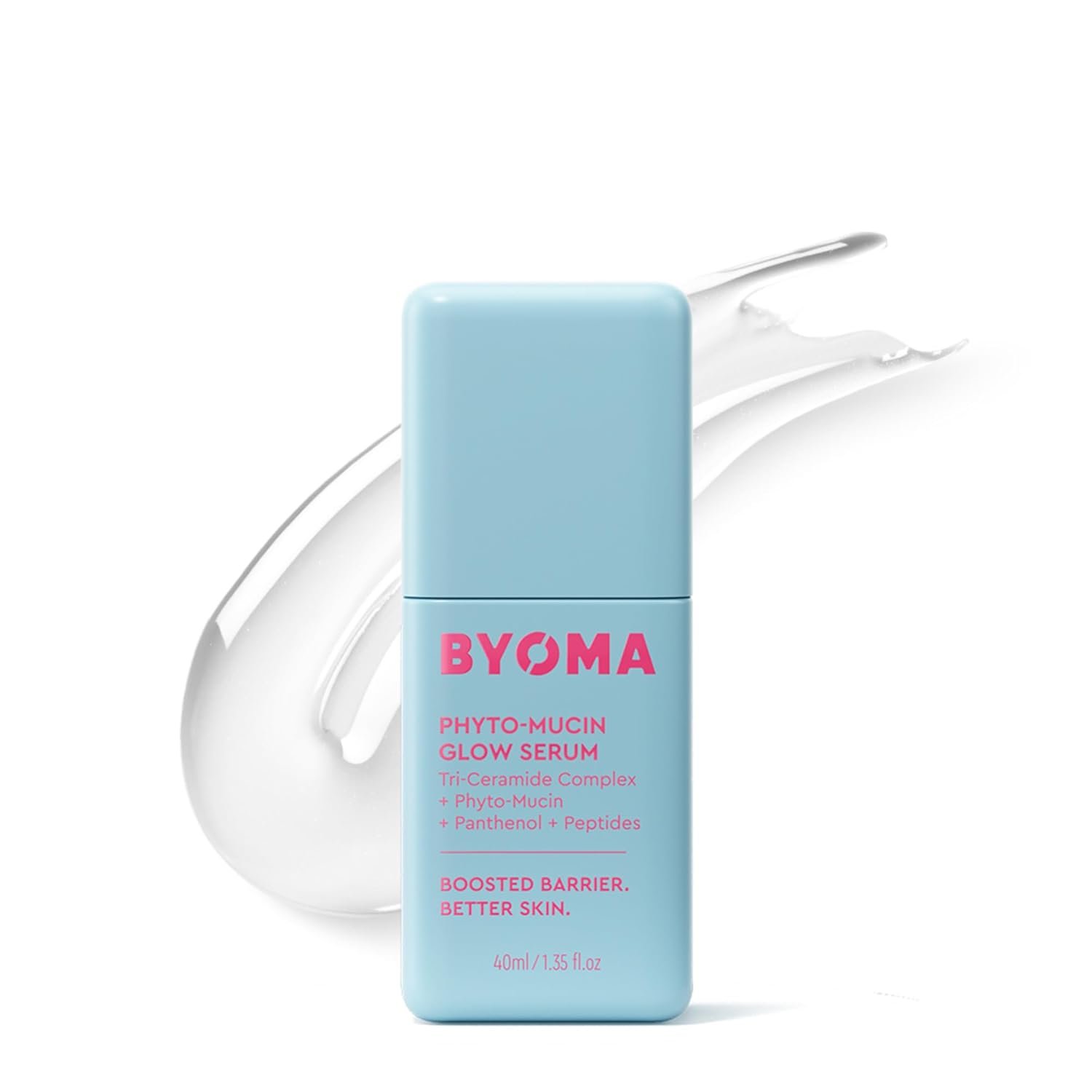 BYOMA Phyto-Mucin Glow Serum – Mucin Face Serum for Glass Skin – Plumps, Primes + Hydrates – Flawless Primer and Makeup Base – Strengthens Skin Barrier – 1.35 fl.oz