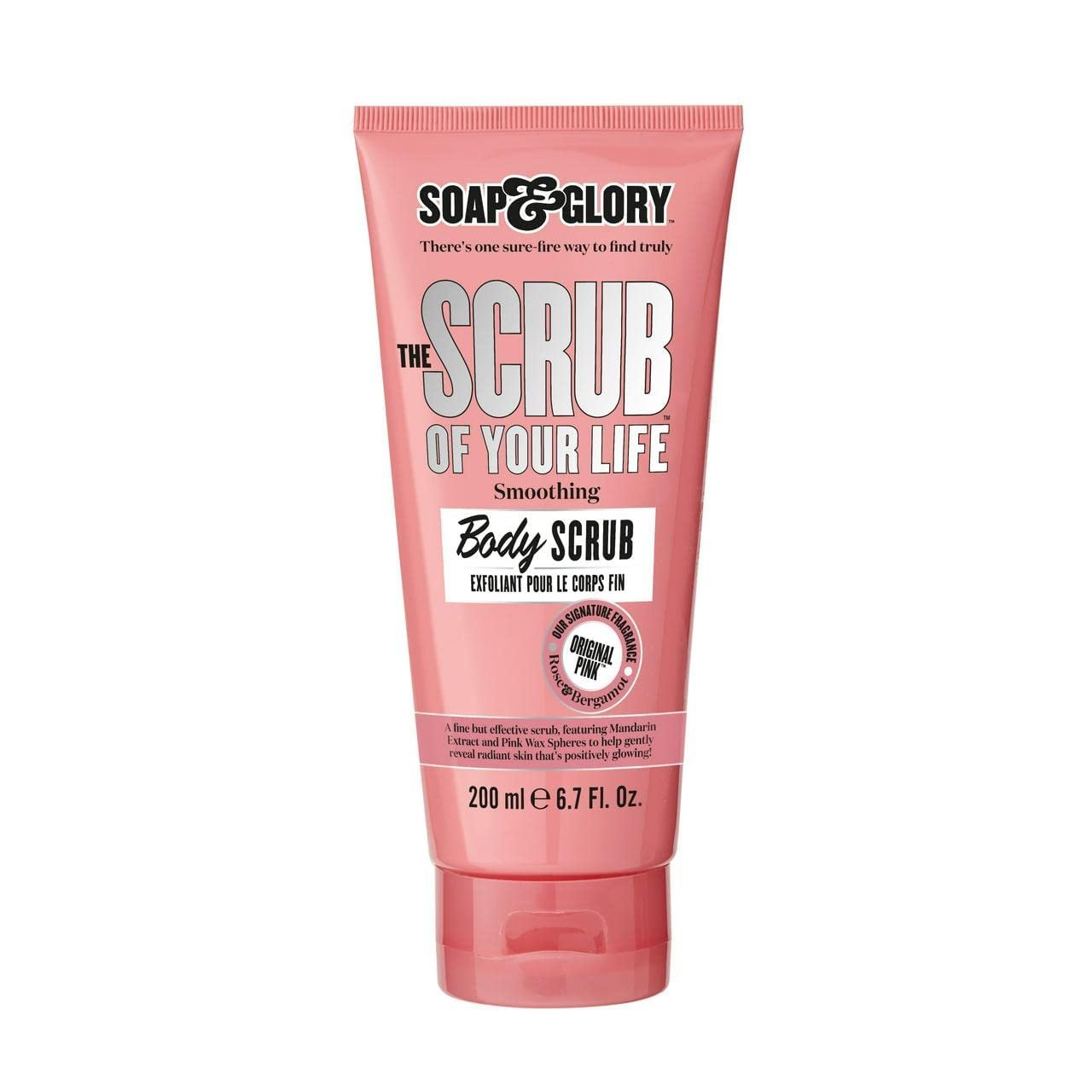 Soap & Glory Original Pink The Scrub Of Your Life Exfoliating Body Scrub – Smoothing & Buffing Vegan Scrub – Rose & Bergamot Body Polish with Shea Butter & Vitamin E (200ml)