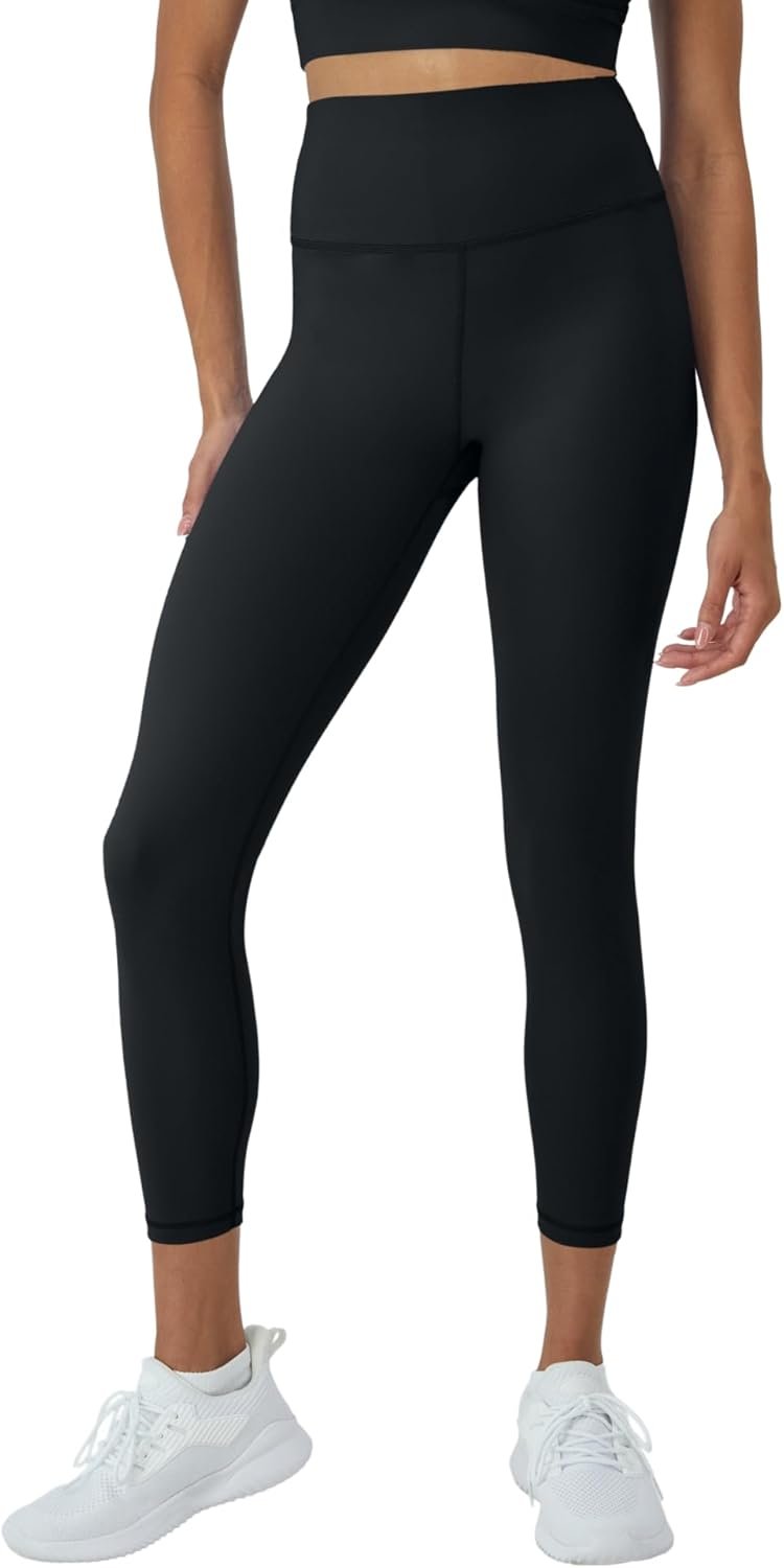 Hanes Women’s Moves Leak Protection 7/8 Leggings with Built-in Underwear, Moisture-Wicking & Odor Control, 25” Inseam