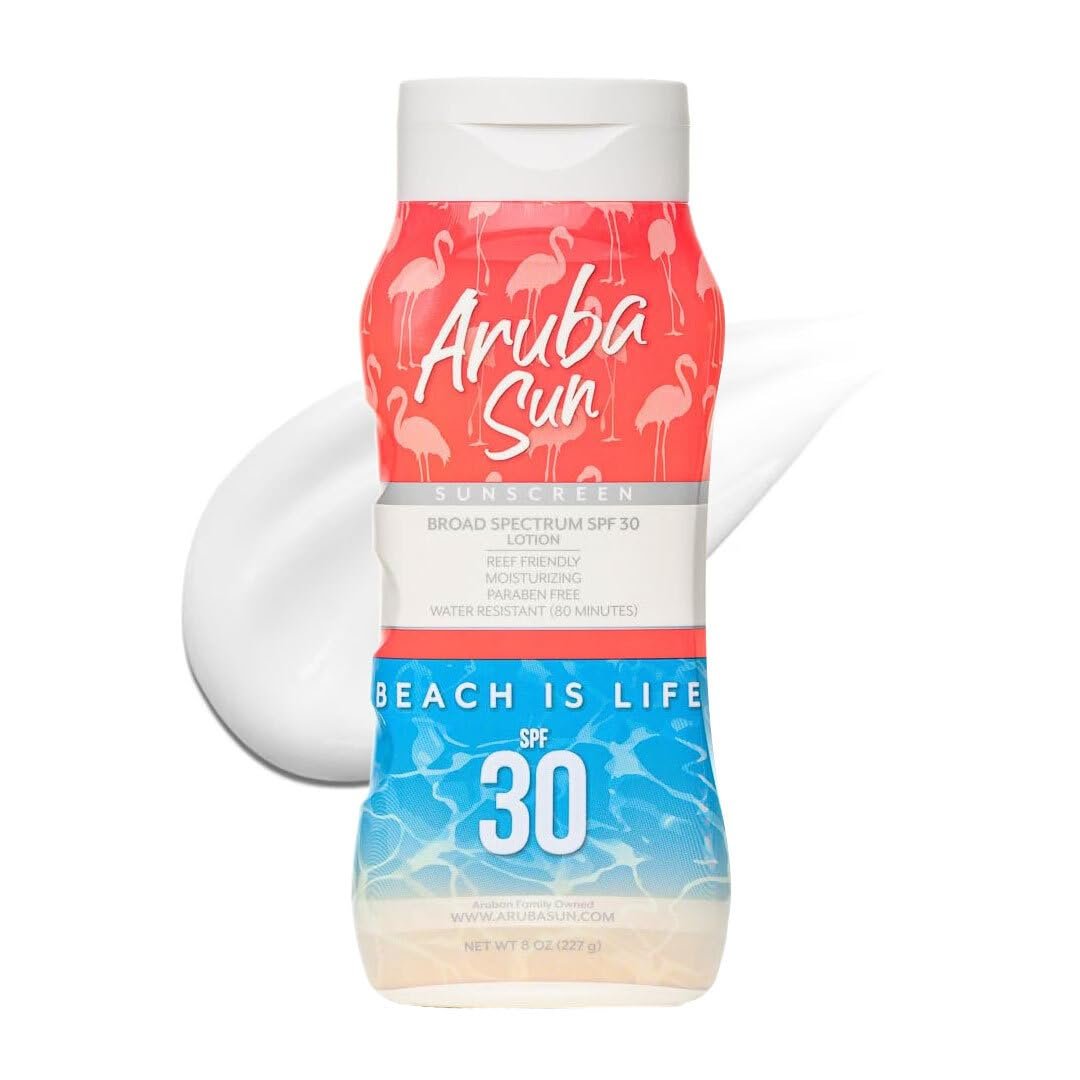 SPF 30 Sunscreen Lotion 8oz – Reef Act Compliant no 67 Octinoxate & Oxybenzone Free – Sun Screen Broad Spectrum UVA/UVB – Sunscreen Waterproof and Non-Greasy