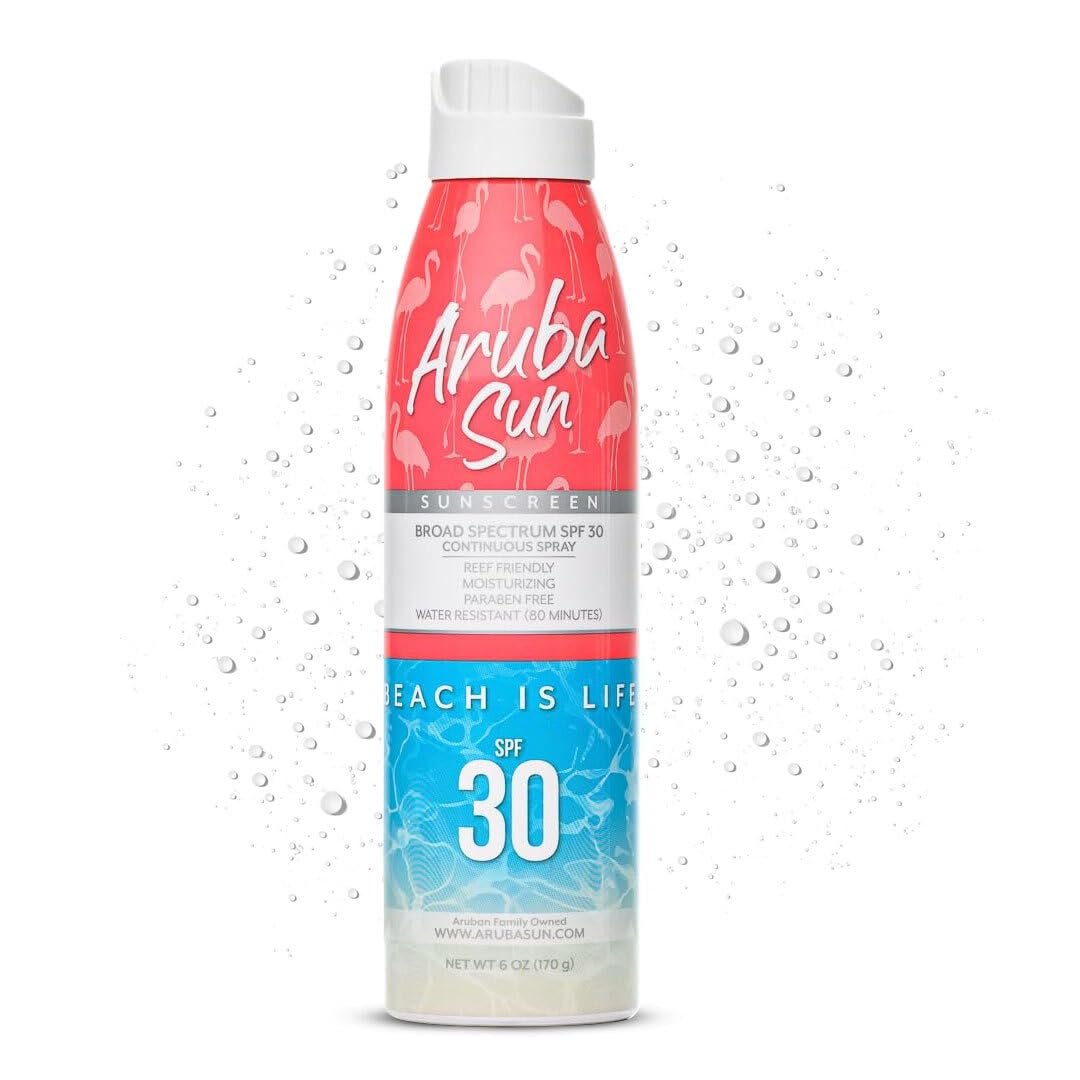 SPF 30 Sunscreen Spray 6oz – Reef Act Compliant no 67 Octinoxate & Oxybenzone Free – Sun Screen Broad Spectrum UVA/UVB – Sunscreen Waterproof and Non-Greasy