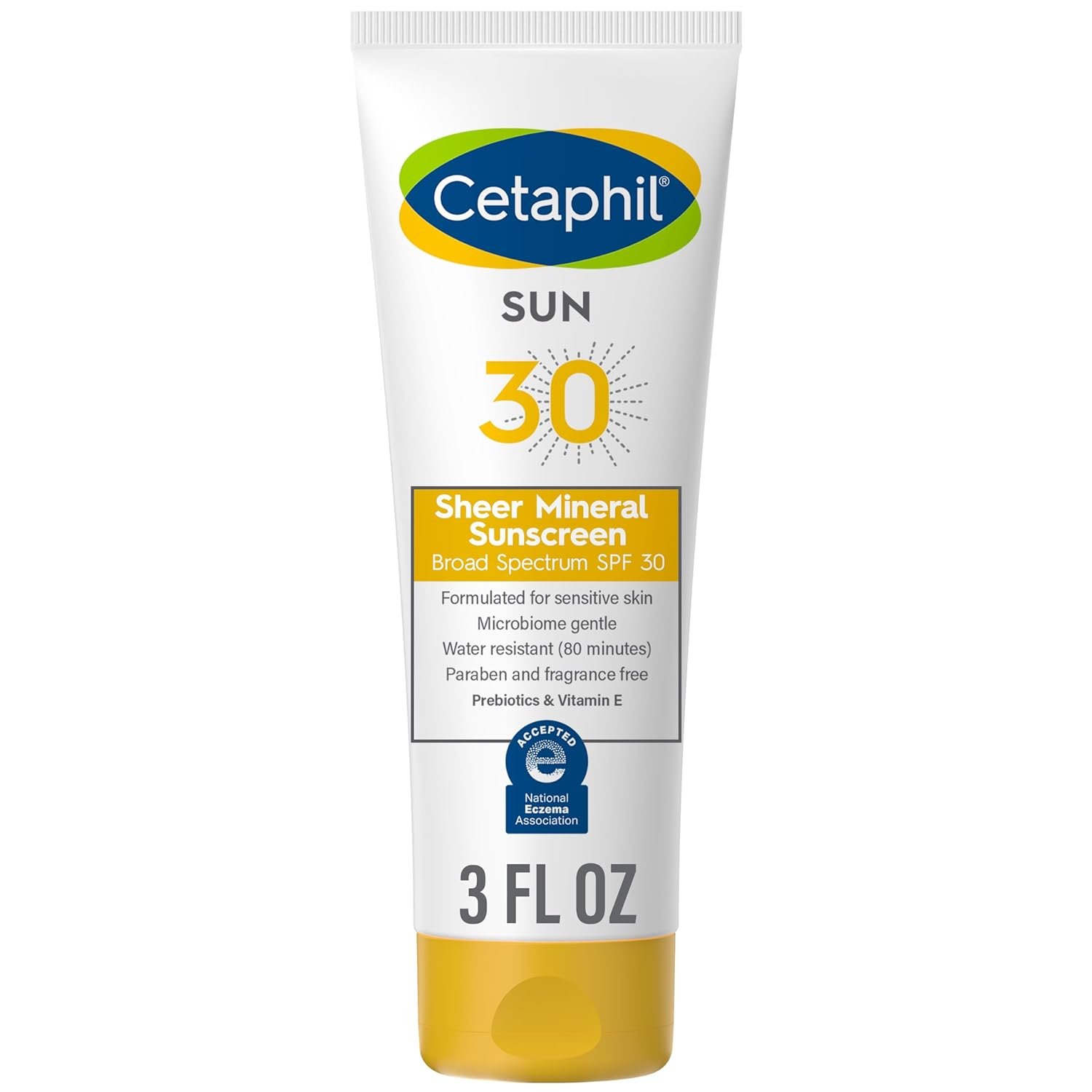 CETAPHIL Sheer Mineral Sunscreen Lotion for Face & Body, 3 fl oz, 100% Mineral UVA/UVB Filters: Zinc Oxide & Titanium Dioxide, Broad Spectrum SPF 30, For Sensitive Skin | Sheer Mineral, Sunscreen Lotion, for Face & Body, For Sensitive Skin
