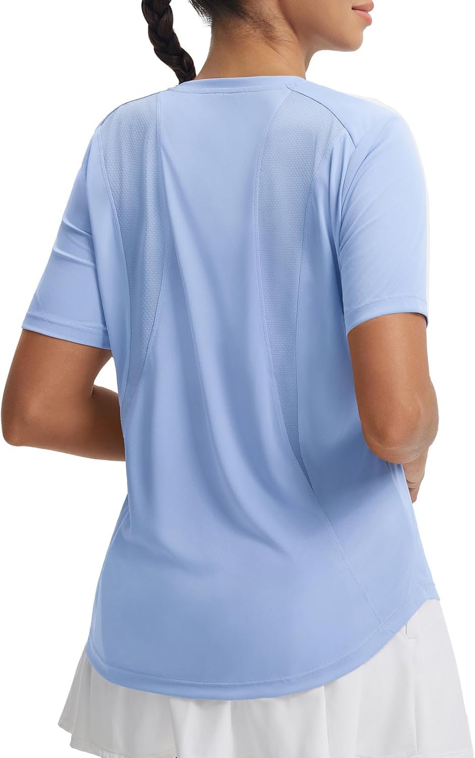 baleaf Women’s Workout Tops Short Sleeve Mesh Back Quick Dry Breathable UPF 50+ Athletic Shirts for Running Gym Hiking Tee