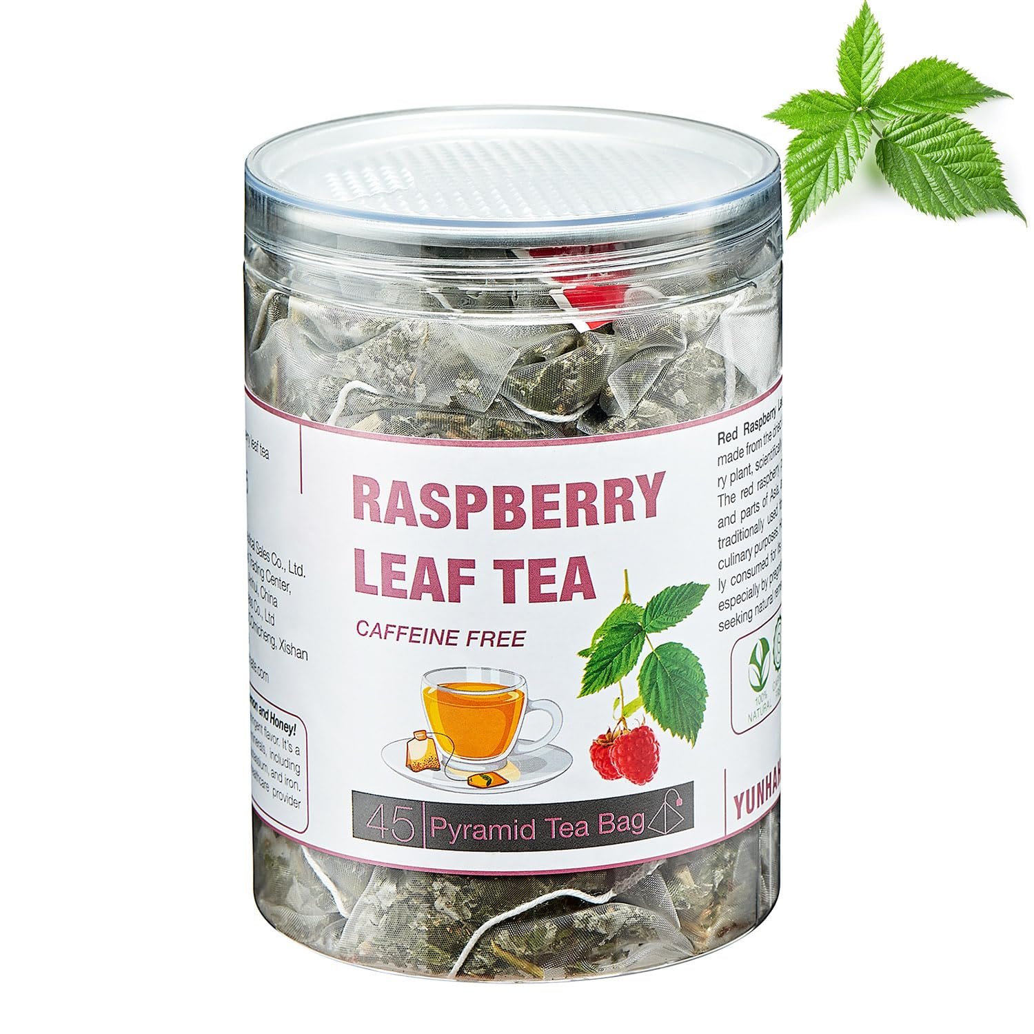 45 Red Raspberry Leaf Tea Bags| Pure Leaf Raspberry Tea Bags| Herbal Healthy Cycle Tea for Women| Non-GMO – Caffeine-free