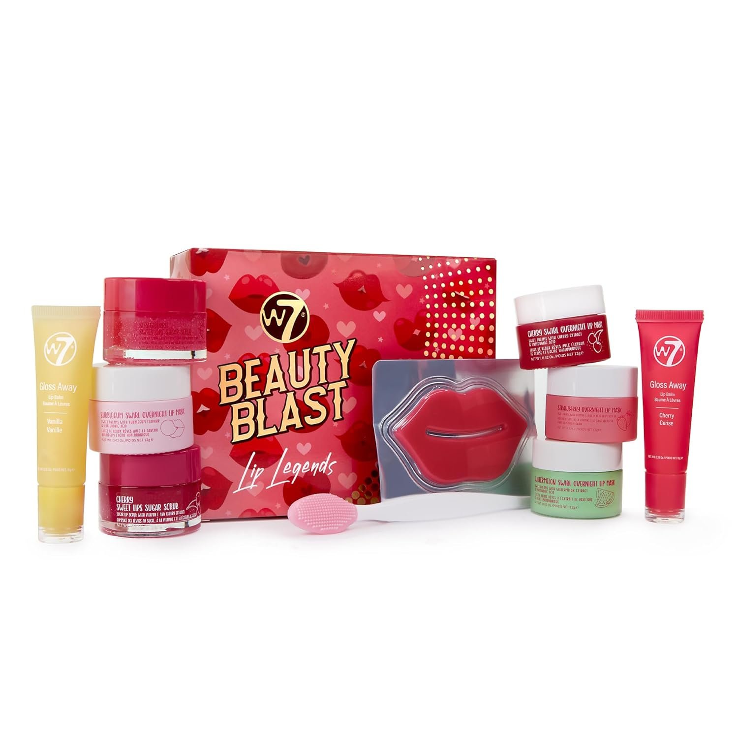 W7 Beauty Blast Lip Legends Sweet Dreams Lip Care Set – Lip Masks, Scrubs, Balms and More – Exclusive W7 Sweet Dreams Flavors Included
