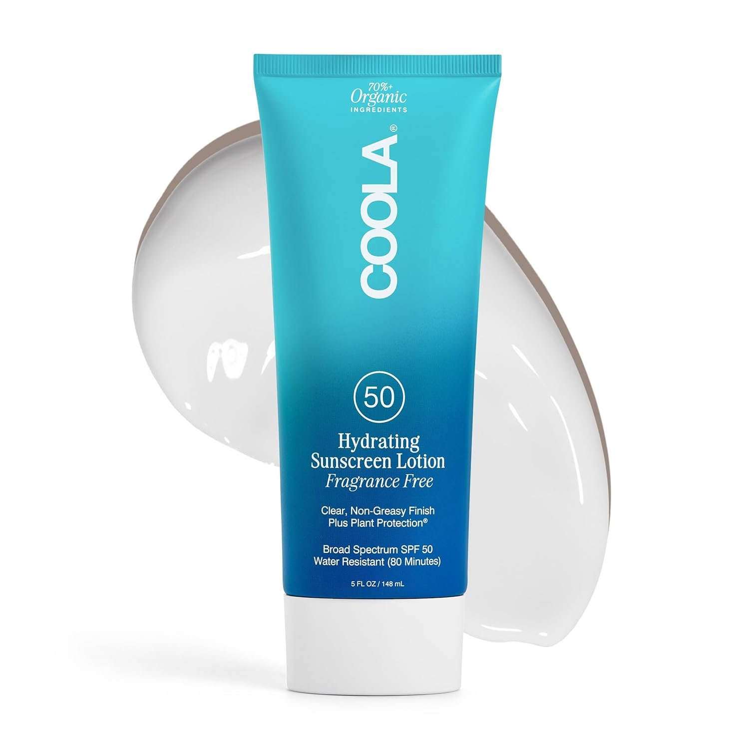 COOLA Organic Sunscreen SPF 50 Sunblock Body Lotion, Dermatologist Tested Skin Care for Daily Protection, Vegan and Gluten Free, Fragrance Free, 5 Fl Oz
