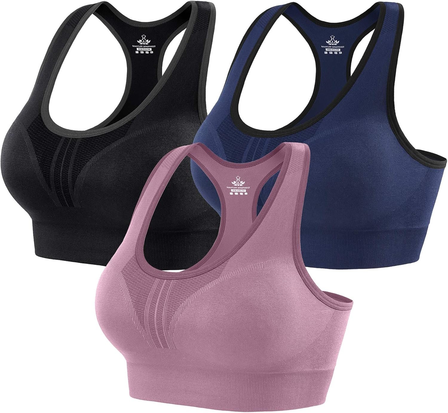 Heathyoga High Impact Sports Bras for Women High Support Padded Sports Bra Pack Racerback Bras for Women Workout Bra Sets