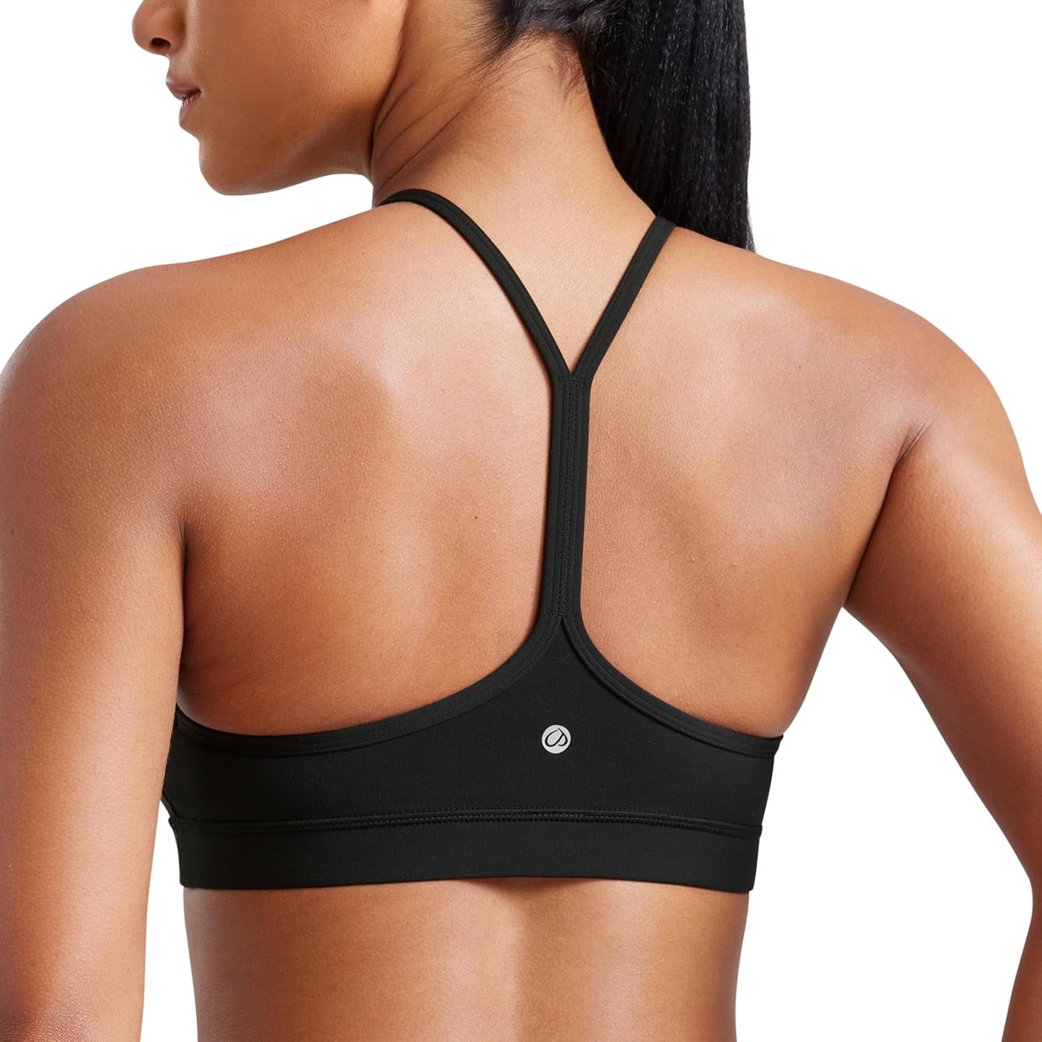 CRZ YOGA Butterluxe Y Back Sports Bras for Women – Padded Racerback Low Impact Spaghetti Thin Strap Workout Yoga Top