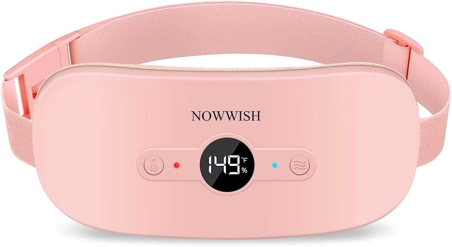 NOWWISH Heating Pad for Period Cramps Pain Relief, Portable Electric Cordless Menstrual Heating Pad Rechargeable with 6 Heat Levels and 6 Massage Modes, Mothers Day Gifts for Mom Daughter Wife, Pink
