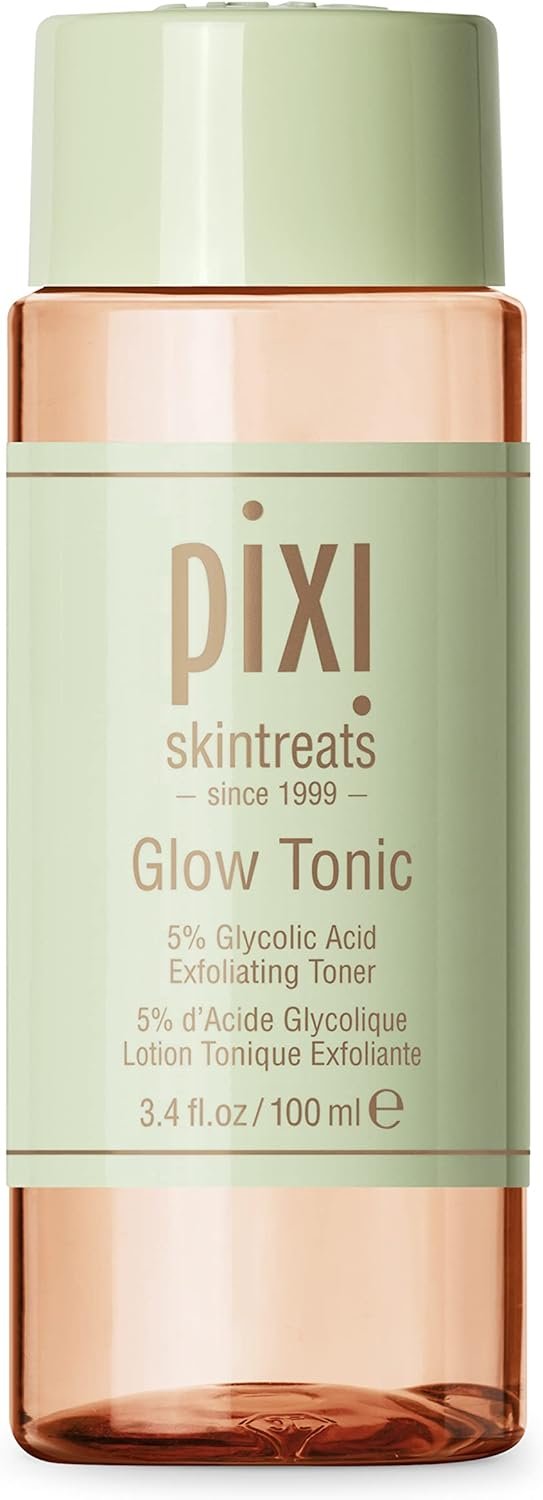 Pixi Glow Tonic Balancing Face Toner Glycolic Acid for Radiant Skin Daily Brightening Toner (3.4 fl oz / 100 ml)